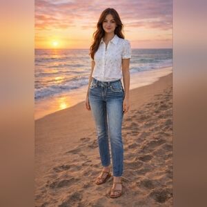 Rock Revival Light Blue Straight Leg Jeans